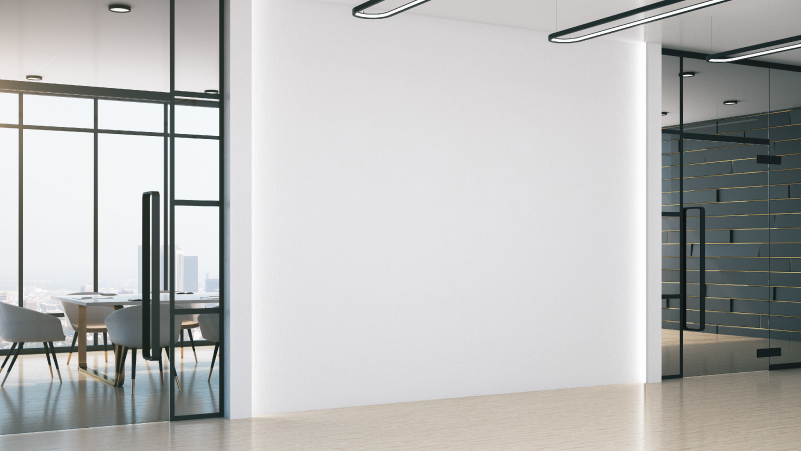 オフィスにおける壁のデザインによる効果